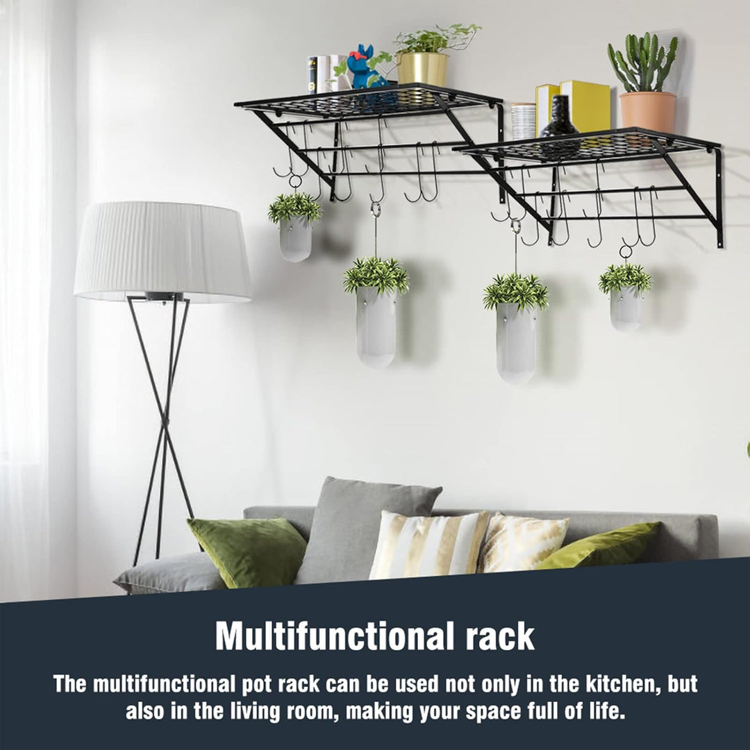 Dioche Topf- und Pfannen-Organizer, Wandmontage, Topfdeckel-Regal, Organizer, Topfregal, Hängendes T