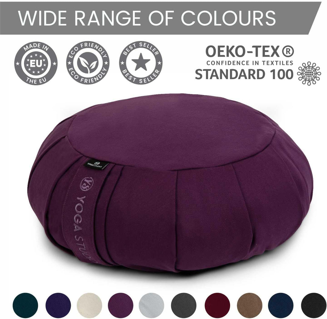 Yoga Studio EU Bio rund Zafu Meditationskissen Flieder, Flieder
