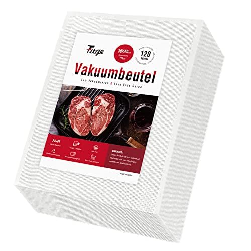 Fitge Vakuumierbeutel 170µm 30x40cm 120 Beutel für alle Vakuumiergeräte Vakuumbeutel für Lebensmitte