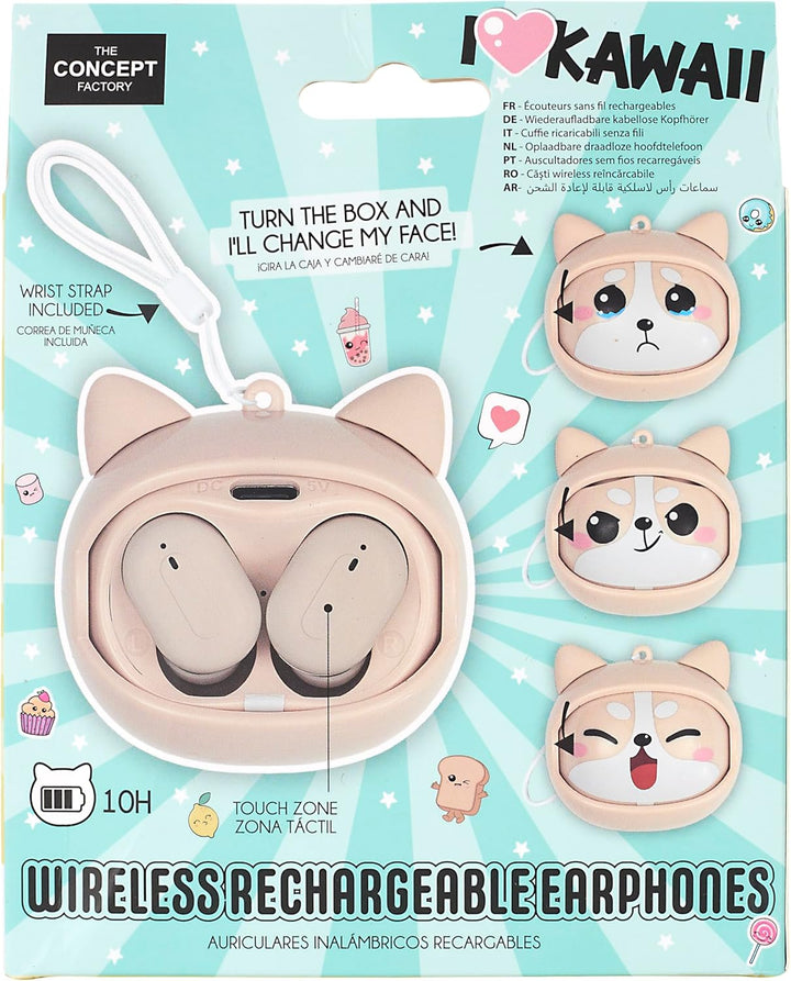 THE CONCEPT FACTORY, HT0153, kabelloser Kawaii Multiface-Kopfhörer, einzigartiges Kawaii-Design, her