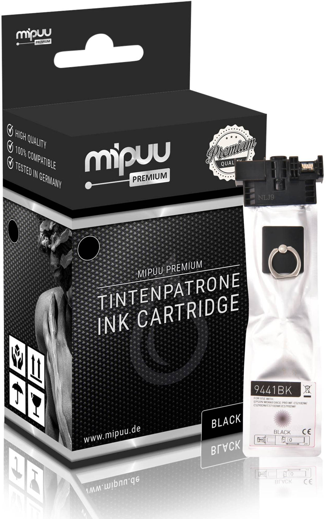Mipuu Tinte kompatibel für Epson T9441 Black Schwarz Workforce Pro WFC5210DW WFC529RDW WFC5290 WFC52