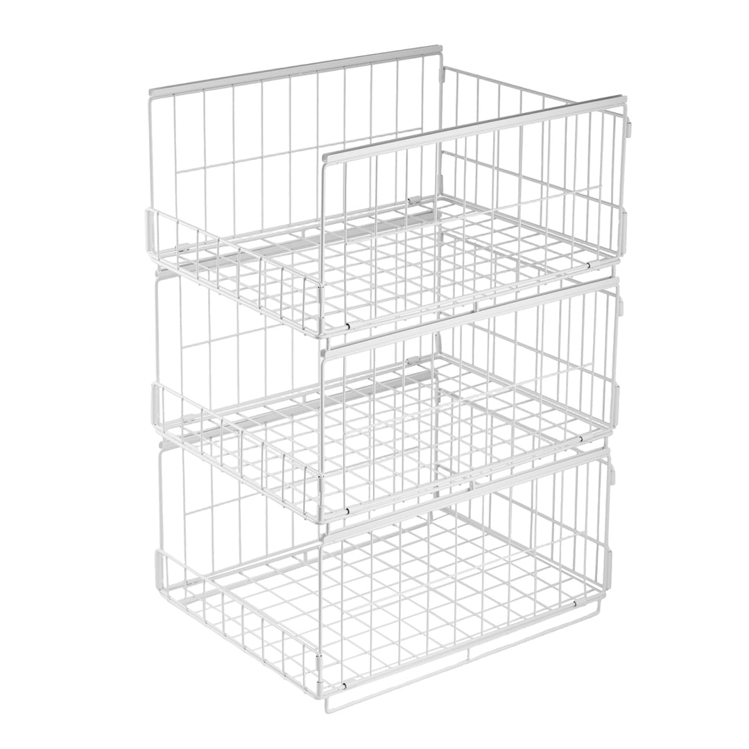 3er Set Schubladenbox Organizer – Stapelbare Aufbewahrungsbox mit Schubladen-Design aus Metall, Schr
