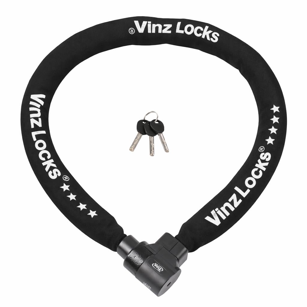 VINZ Janga ART 4 Kettenschloss | Motorradschloss Rollerschloss | Panzerschloss 120-200 cm (120 cm),