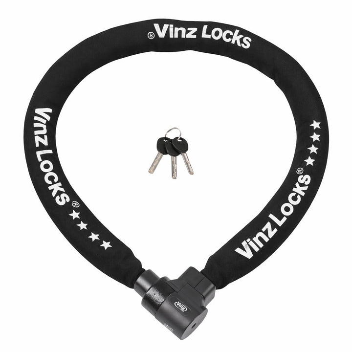 VINZ Janga ART 4 Kettenschloss | Motorradschloss Rollerschloss | Panzerschloss 120-200 cm (150 cm),