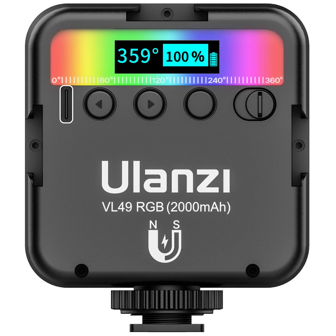 Ulanzi VL49 RGB Mini Multi Color LED Videolampe für Smartphone und Kamera Fülleuchte mit einstellbar
