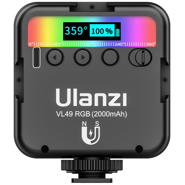 Ulanzi VL49 RGB Mini Multi Color LED Videolampe für Smartphone und Kamera Fülleuchte mit einstellbar