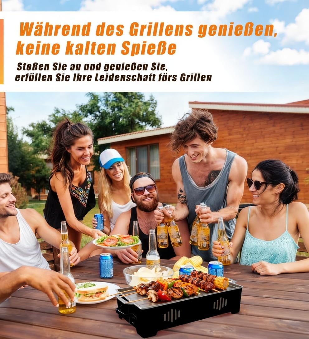 BBQ Warmhalteplatte - Warmhaltebehälter für Essen & Grillgut – Aluminium Grill-Heizplatte Antihaft,