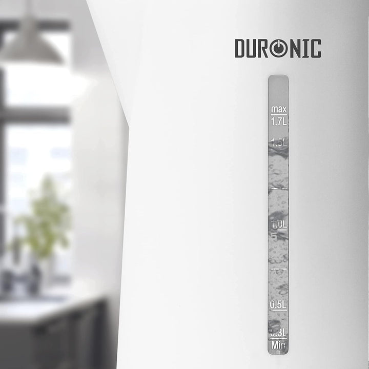 Duronic EK17 WE Wasserkocher - 1,7l Fassungsvermögen - 2200 Watt - Schnellkochend - Basis mit kabell