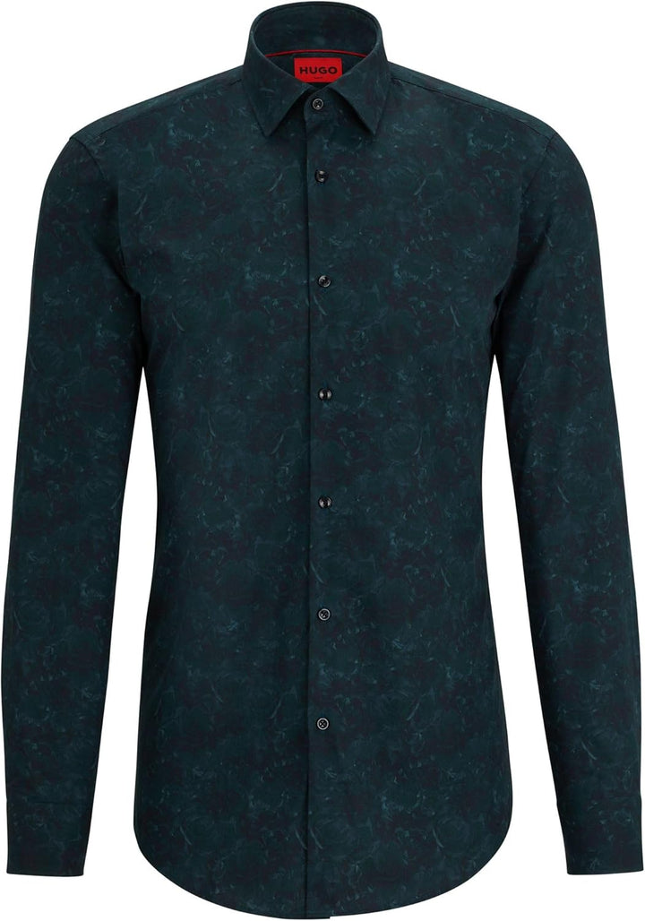 HUGO Herren Kenno Shirt 42 Dark Green302, 42 Dark Green302