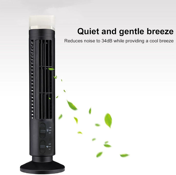 Qcwwy Turmventilator ohne Flügel, 90 Grad Oszillierend, 34 DB, Leise, Tragbarer USB-Tischventilator,