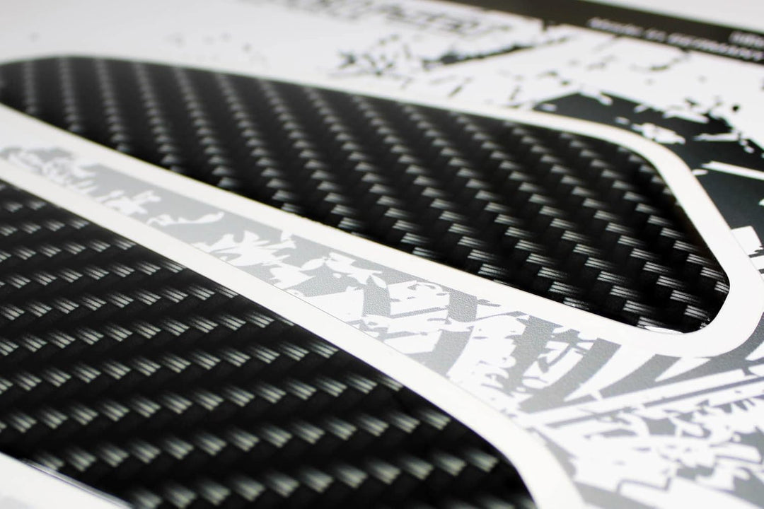 BIKE-label Tankpad Carbon Druck Schwarz kompatibel mit Suzuki X800710VA je Seite ca. 165 x 52 mm (Fo