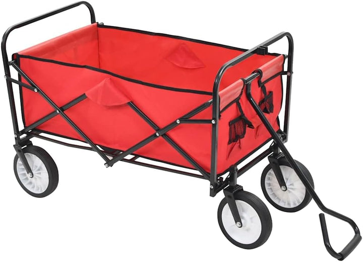 vidaXL Handwagen Faltbar Klappbar Rot Bollerwagen Transportwagen Strandwagen, Rot