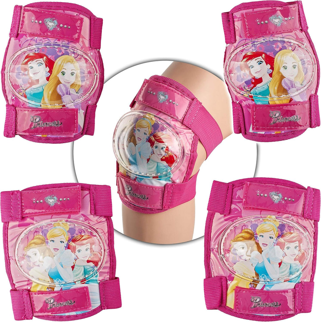 4 TLG. Kinder Set KNIESCHÜTZER 3 Prinzessinnen - ELLENBOGENSCHÜTZER Knieschoner - Schützer z.B. für