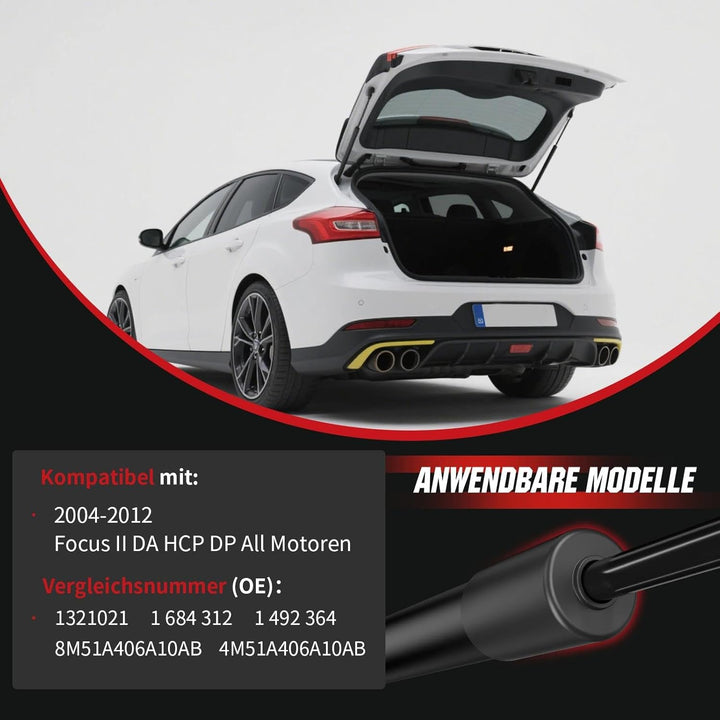 Gasfeder Heckklappe kompatibel mit Ford Focus II (2004–2012), OTUAYAUTO 2 Stück Heckklappendämpfer –