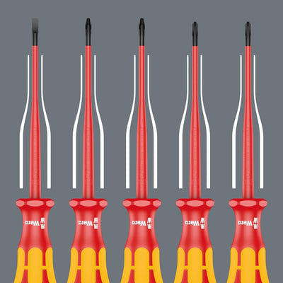 Wera 05136013001 Kraftform 100 iS/7 Set 1 Schraubendrehersatz, 7-teilig