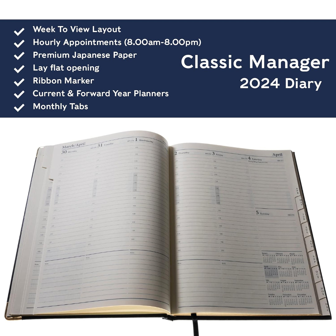 Collins Debden Classic 2024 Terminplaner Manager Wochenansicht Business Planer (mit Terminen) - Busi