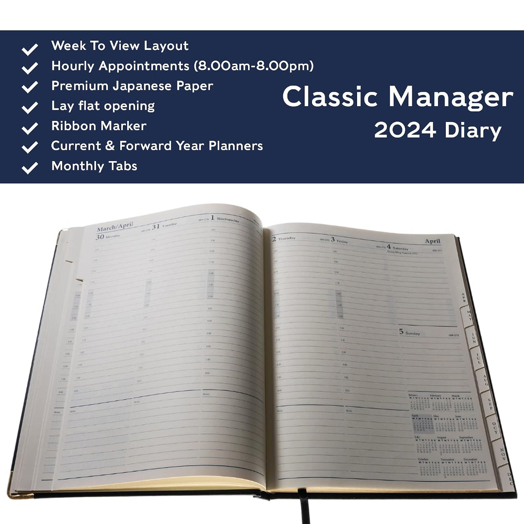 Collins Classic 2024 Terminplaner Manager Wochenansicht Business Planner (mit Terminen) - Geschäftsp