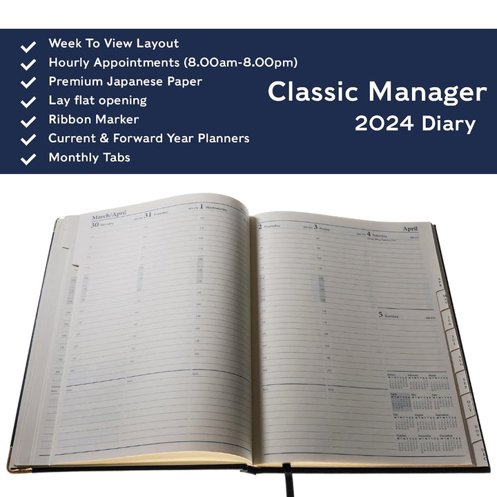 Collins Classic 2024 Terminplaner Manager Wochenansicht Business Planner (mit Terminen) - Geschäftsp