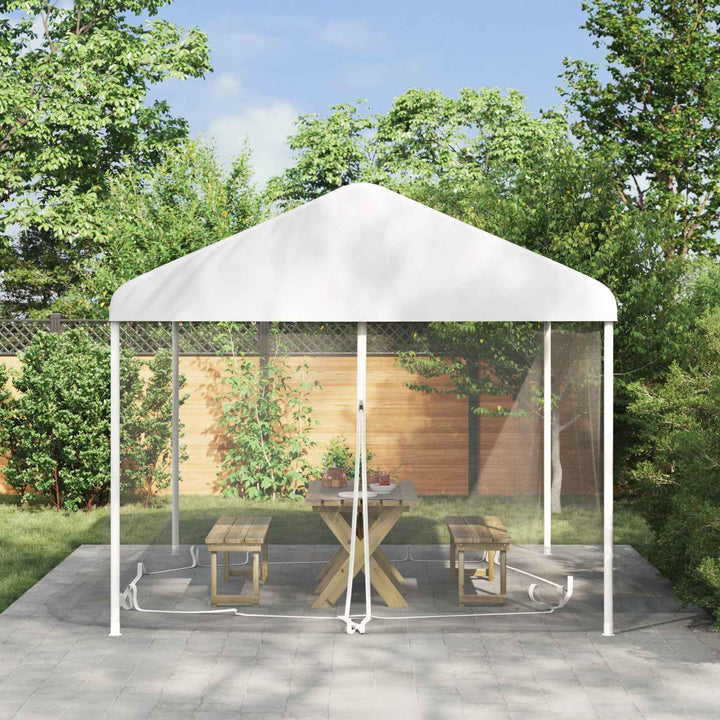 Moskito-Netz für Pavillon Weiss 220 Mesh Polyester, 3,6 x 3 x 2 m, mit Reissverschluss und Klettvers