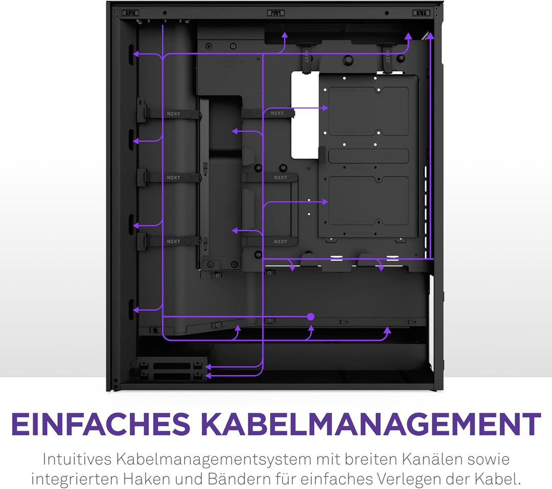NZXT H7 Flow | Mid-Tower-ATX-Airflow-Gehäuse | Bis zu 3 x 120-mm-Lüfter im Boden zur direkten GPU-Kü