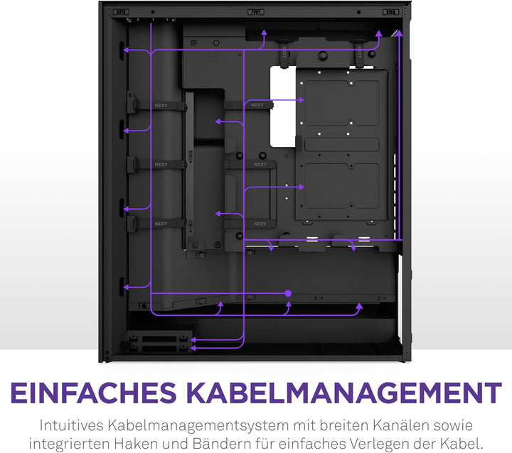NZXT H7 Flow | Mid-Tower-ATX-Airflow-Gehäuse | Bis zu 3 x 120-mm-Lüfter im Boden zur direkten GPU-Kü