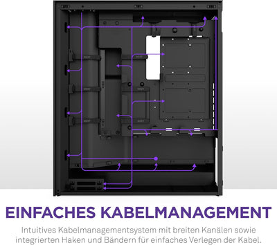 NZXT H7 Flow | Mid-Tower-ATX-Airflow-Gehäuse | Bis zu 3 x 120-mm-Lüfter im Boden zur direkten GPU-Kü