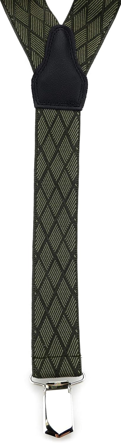 TigerTie Unisex Hosenträger in Y-Form mit 3 extra starken Clips - Farbe in kariert - hochwertige Ver