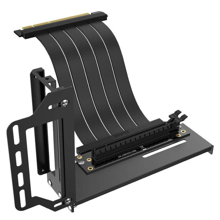 Akasa Riser Black PRO, Vertikale GPU-Halterung, PCIe 3.0 Riser Kabel, EMI Abschirmung, 200 mm, AK-CB