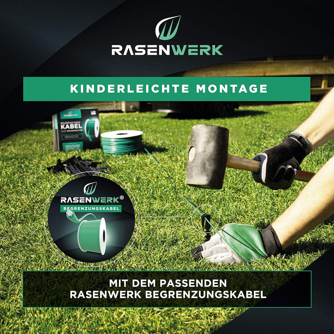 Erdnägel für Mähroboter Begrenzungskabel - 500 Stück - Erdanker mit patentierter Form - Erdspiesse f