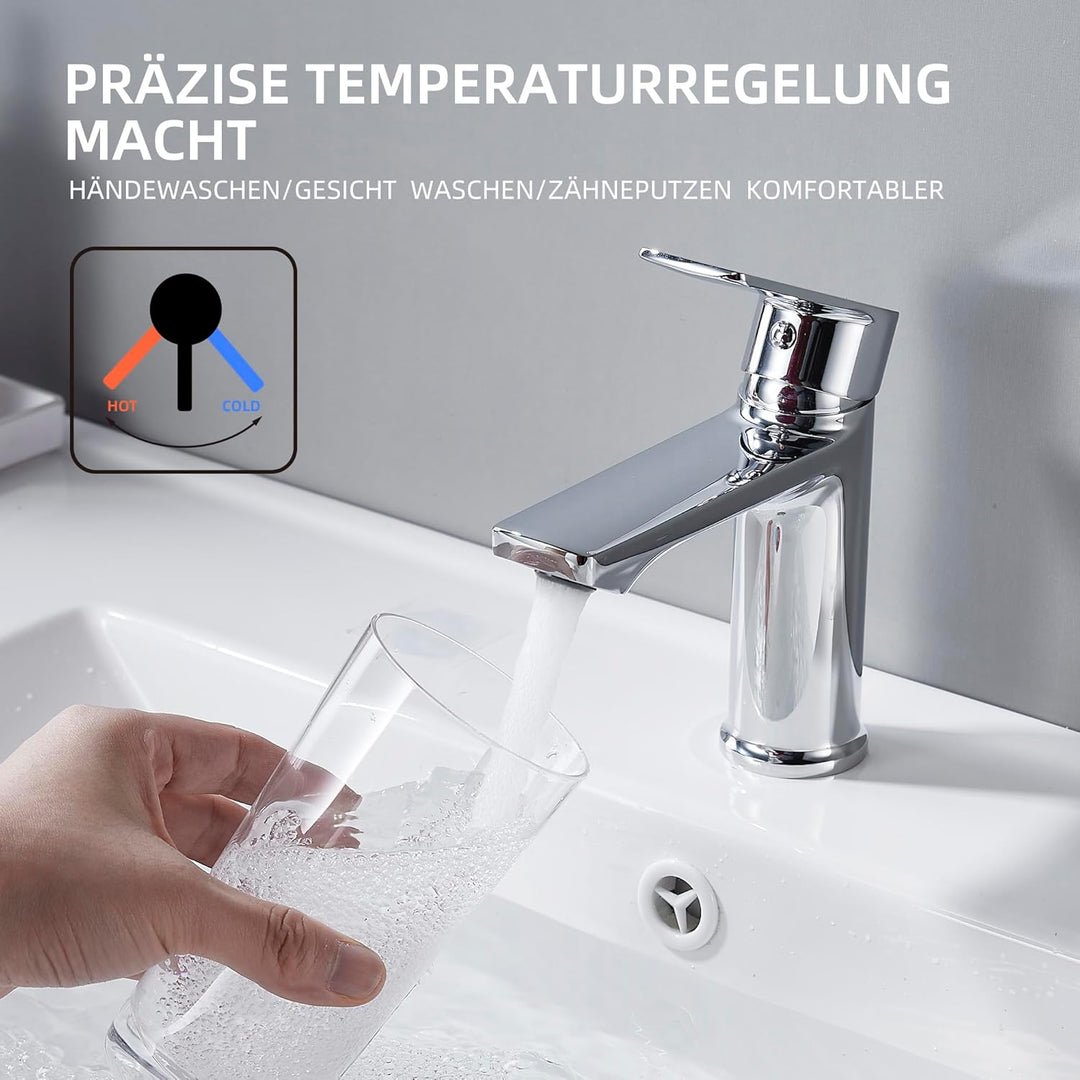 BELZ Wasserhahn Bad, Einhebel-badarmatur, Armatur Badezimmer, Mischbatterie Bad, Höhe 96 mm, Energie