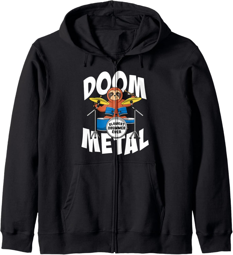 Doom Metal Faultier Metaller Spruch Kinder Metalhead Kapuzenjacke