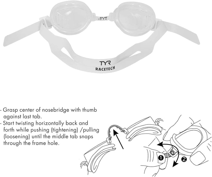 TYR Racetech Schwimmbrille farblos, farblos