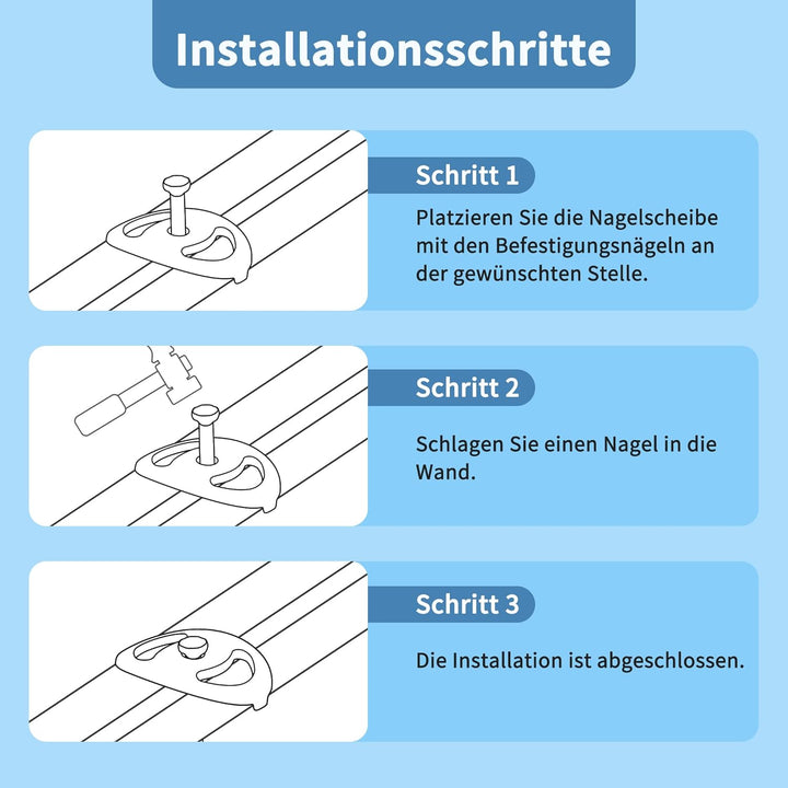 Enhon 150 Stück Nagelscheiben mit Montagenagel, 75 Stück 3,2 x 40mm und 75 Stück 3,5 x 50mm Montagen
