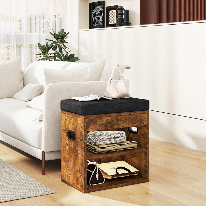 YMYNY Schuhbank mit Sitzfläche und Schublade, 2-Stufig Schuhschrank mit sitzbank, Schuhregal Klein m