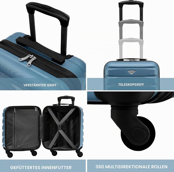 Flight Knight Leichtes, starres ABS-Handgepack mit 4 Radern, zugelassen fur uber 100 Fluggesellschaf