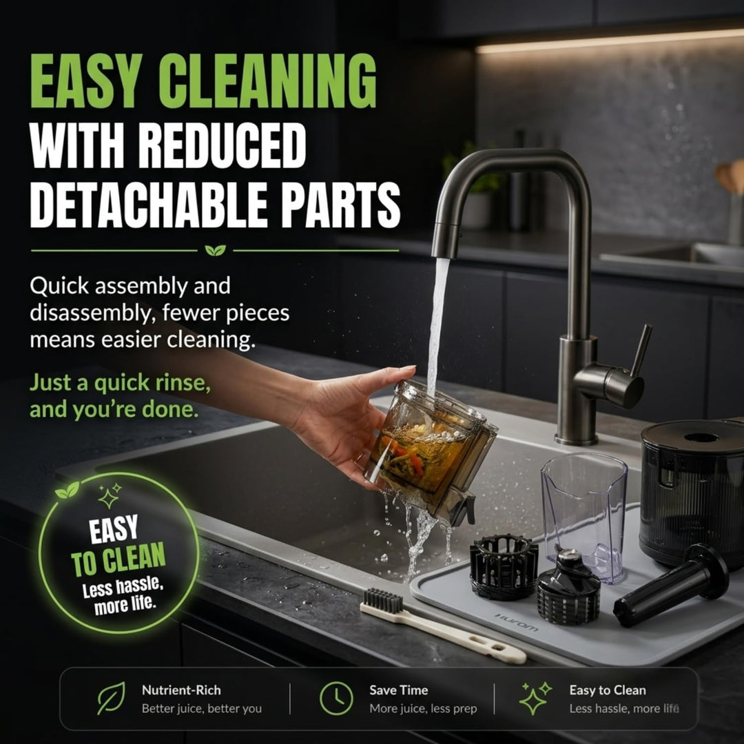 HUROM | H400 | Entsafter für Obst und Gemüse | Hurom Easy Clean H400 | Schneidschale | 150 Watt | BP