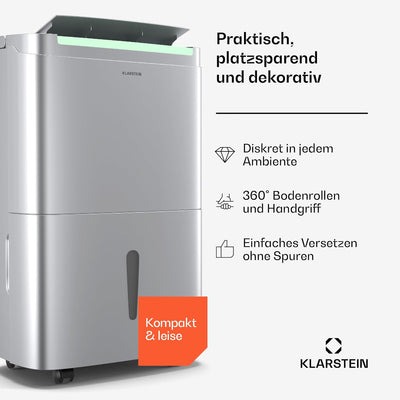 Klarstein DryFy Connect 50L Luftentfeuchter - 50L/Tag, WLAN-App-Steuerung, 7L Tank, 24h Timer, Autom