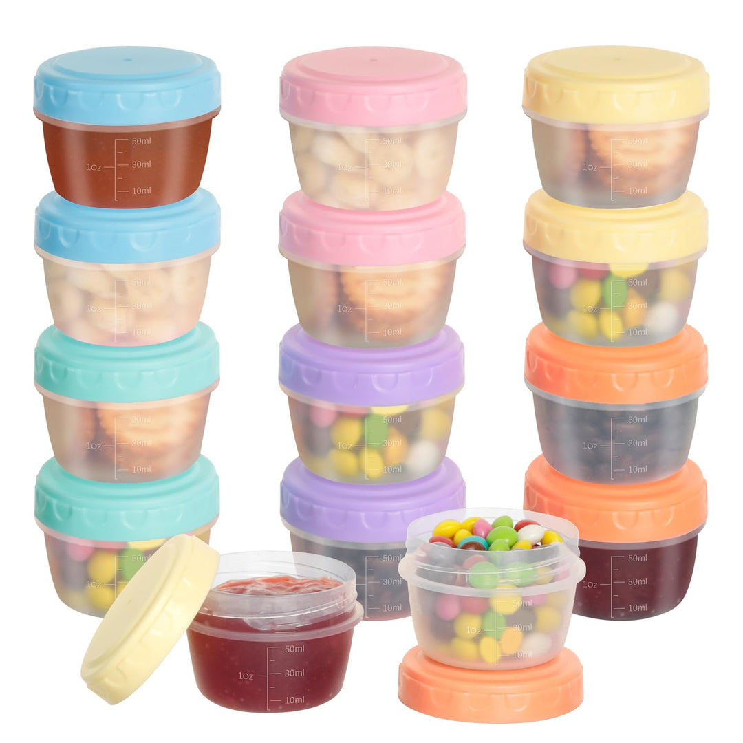 VINATO 12Pcs Kleine Dosen Mit Deckel Plastik, Frischhaltedosen Mit Deckel, 80ml (ca. 2.7 OZ) Mini Ge