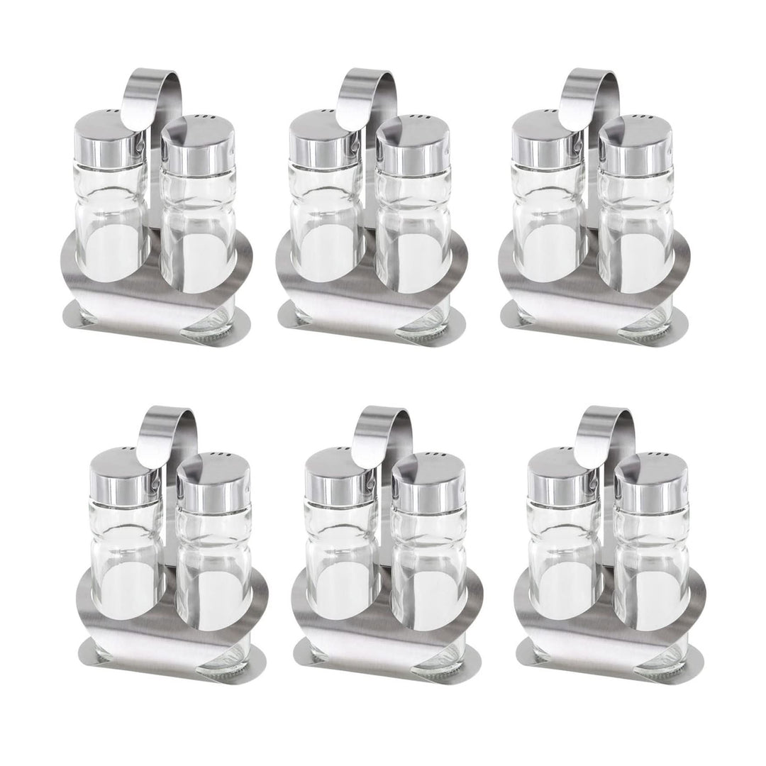 Westmark Menage Salz und Pfeffer, 6 Stück, 3-tlg., Fassungsvermögen: je 40 ml, Rostfreier Edelstahl/