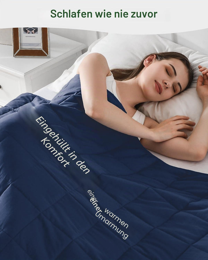 Sivio Gewichtsdecke für Erwachsene 7kg, Atmungsaktive Beschwerungsdecke, weiches Material mit Glaspe