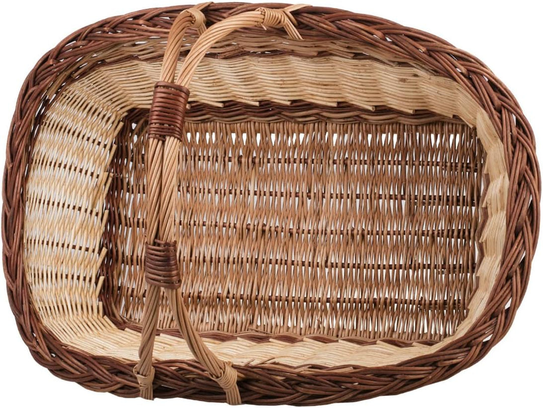Vollweidener Kaminkorb, Kaminkorb aus Weide, naturfarbiger Weidenkorb für Kaminholz