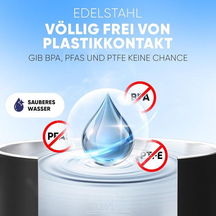 Stillstern Wasserkocher mit Temperatureinstellung [1,7L | 40-55-70-85-100°C], 12 Std. Warmhalten, Pr