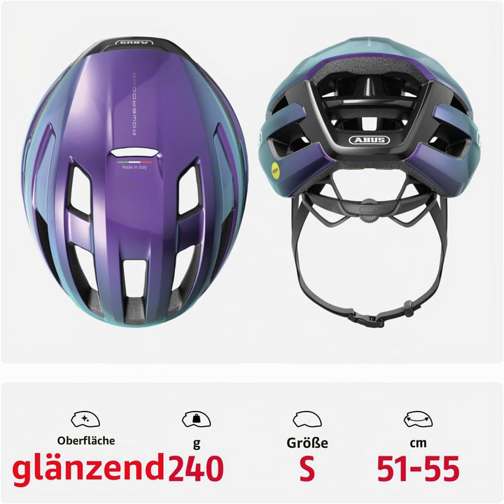 ABUS Rennradhelm PowerDome MIPS - leichter Fahrradhelm mit cleverem Belüftungssystem und Aufprallsch