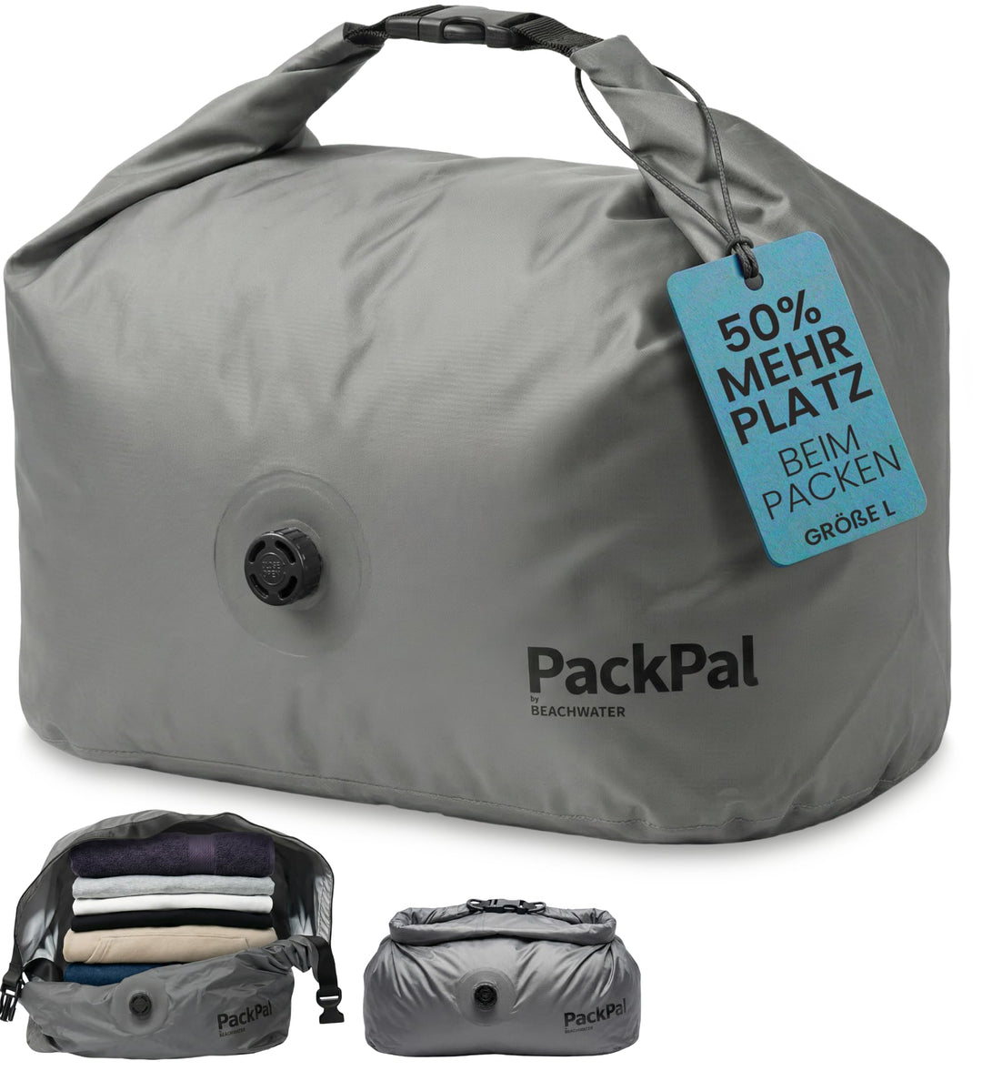 PackPal Large Komprimierungs-Beutel 35L | Vakuumbeutel ohne Pumpe | Platzsparender Rucksack & Koffer