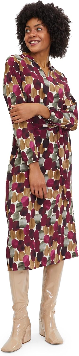 Cartoon Damen 1636/7851 Kleid 70 Cremefarben/Violett, 70 Cremefarben/Violett