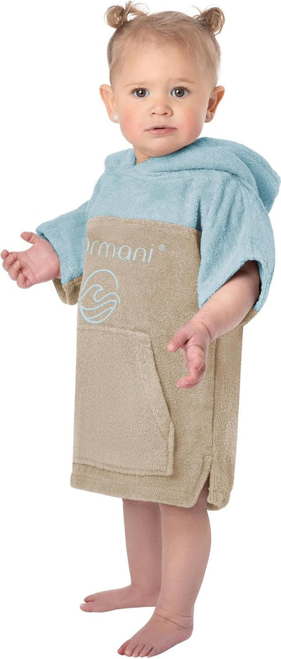 normani Kinder Badeponcho - Badehandtuch aus 100% Bio-Baumwolle - Surfer Poncho für Jungen und Mädch