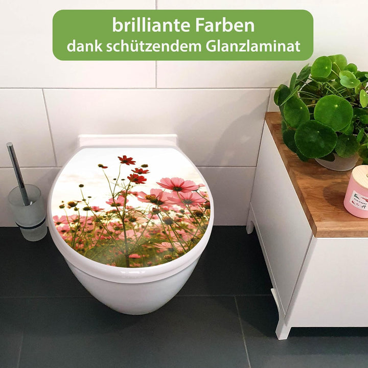 banjado Toilettendeckel mit Absenkautomatik 44,5x37cm - Soft Close Toilettensitz - WC Sitz mit Absen