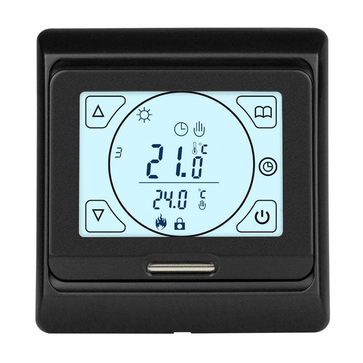 E91 Digital-Thermostat Raumregler mit Touch-Display und EXT. Sensor 10kOhm, für Fussbodenheizung ele