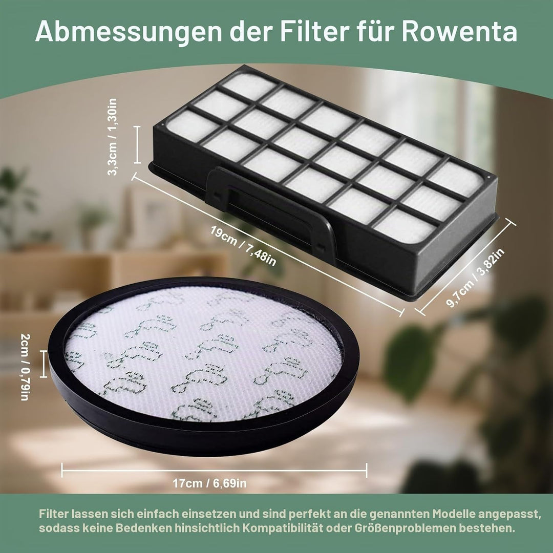 2 Filter Set für Rowenta RO69xx RO6984EA RO6941EA RO6963EA RO6921EA RO6971EA RO6993EA, Rowenta X-Tre