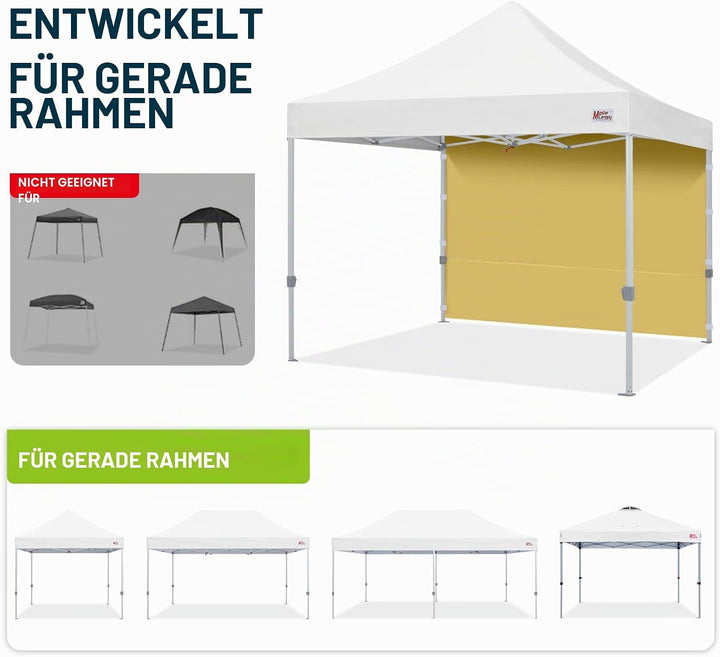 MasterCanopy Seitenwand/Seitenteil für Pop-up-Pavillon, Faltpavillon, Zelt, Canopy, 1 Stück 3x3M Bei